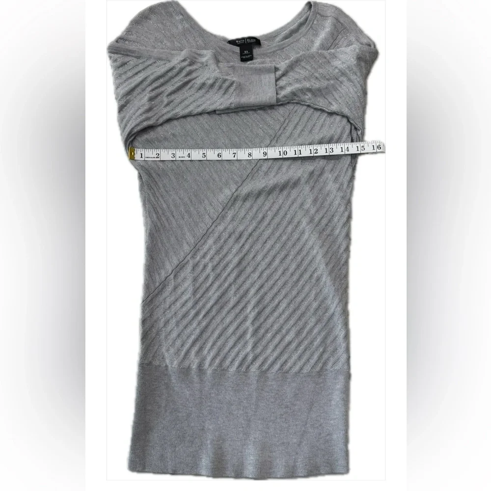 White House Black Market Metallic Gray Sweater